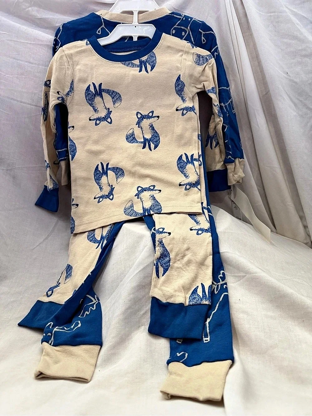 Carter's 4-Piece Pajama Set Animal Print Blue & Cream 2T NWT